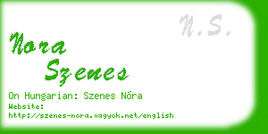 nora szenes business card