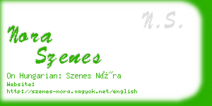 nora szenes business card